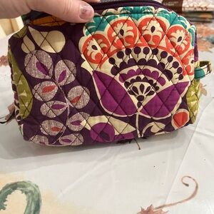 Vera Bradley Quilted Plum Crazy Small Makeup Bag